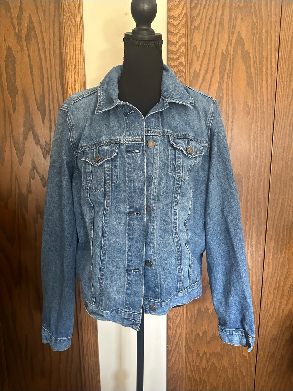 Old Navy Classic Blue Denim Jacket - Women's Blue Jean Jacket- Tall Sizing